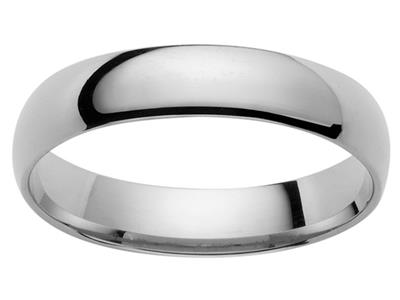 Fede Nuziale Anello A Mezzo Giro Comfort, 5,00 X 2,40 Mm, Oro Grigio 18k, Dito 69 - Immagine Standard - 1
