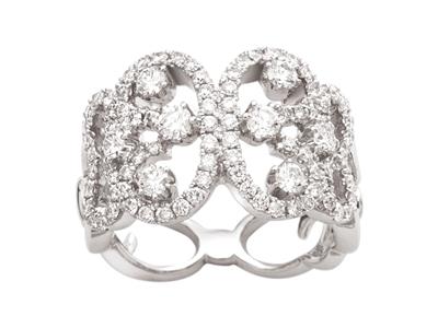 Anello Courbe, Diamanti 1,19 Ct, Oro Bianco 18 Kt, Dito 58 - Immagine Standard - 1