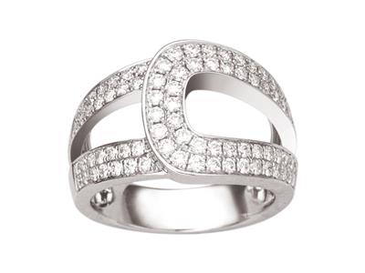 Anello Loop, Diamanti 0,86 Ct, Oro Grigio 18k, Dito 54 - Immagine Standard - 1