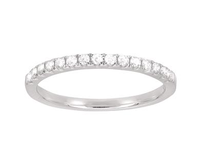 Solitario E Fede Nuziale, Diamanti 0,57 Ct, Oro Grigio 18 Kt, Dito 52 - Immagine Standard - 3