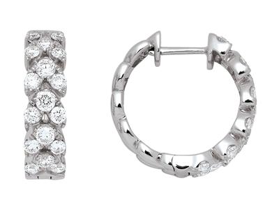 Creoli Con Diamanti Chevron 1,03 Ct, Oro Bianco 18k - Immagine Standard - 1