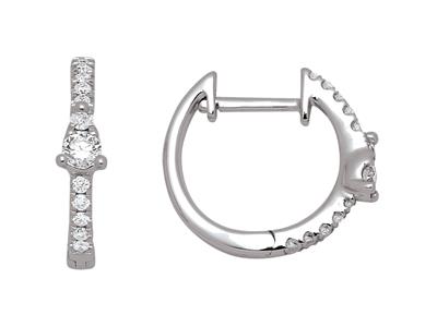 Creoli Di Diamanti Da 0,21 Ct, Diametro Interno 10 Mm, Oro Bianco 18k