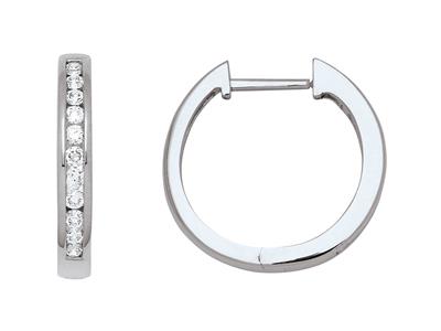 Orecchini A Cerchio Di Diamanti Da 0,27 Ct, Diametro Interno 14 Mm, Oro Grigio 18 Kt - Immagine Standard - 1