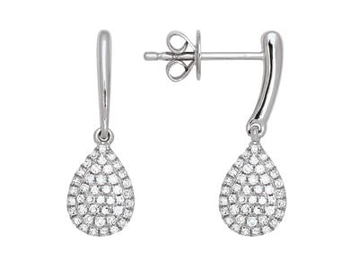 Orecchini Con Diamanti Da 0,29 Ct, Forma A Pera Da 10 Mm, Oro Bianco 18 K - Immagine Standard - 1