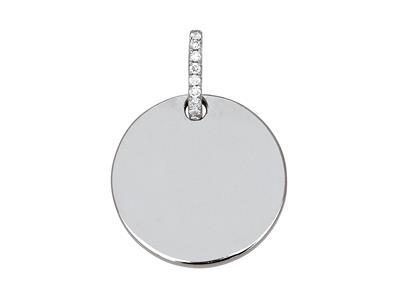 Ciondolo Con Diamante Da 0,04 Ct, Oro Bianco 18k