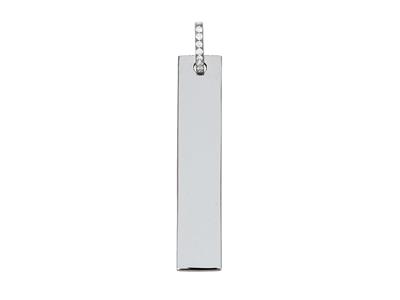 Ciondolo A Barra, Diamanti 0,04 Ct,oro Bianco 18k