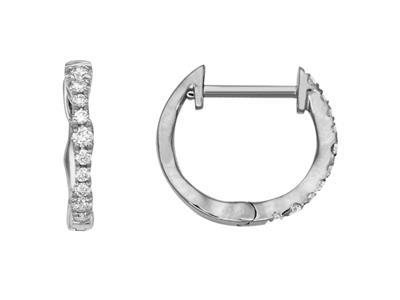 Creoli Rotondi, Diamanti 0,10 Ct, Oro Bianco 18k - Immagine Standard - 1