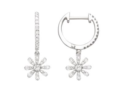Orecchini Marguerite 20 Mm, Diamanti 0,38 Ct, Oro Bianco 18 Kt - Immagine Standard - 1