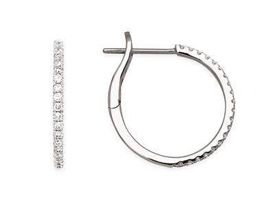 Creoli Di Diamanti Da 0,31 Ct, Diametro Interno 14 Mm, Oro Bianco 18 K - Immagine Standard - 1