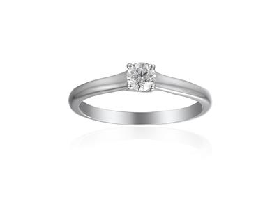 Anello Solitario, Diamante 0,10 Ct,orgris 18k, Dito 50 - Immagine Standard - 1