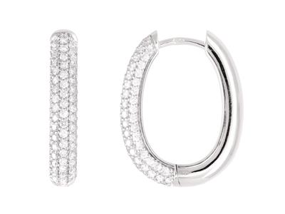 Creoli Di Diamanti Da 1,17 Ct, Altezza 20 Mm, Oro Bianco 18 Kt - Immagine Standard - 1