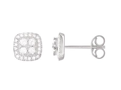 Bo Motifs Carres Diamants 0,36ct Or Gris 18k Poussettes