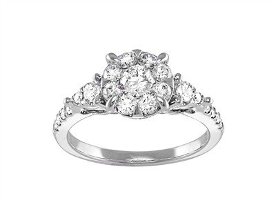 Anello Joyau 9 Mm, Diamanti Rotondi1,07 Ct, Oro Bianco 18 Kt, Misura 52 - Immagine Standard - 1