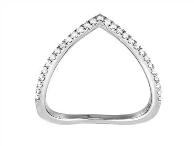Anello Victoire 1,60 Mm, Diamanti 0,20 Ct, Oro Bianco 18 Kt, Misura 56 - Immagine Standard - 1