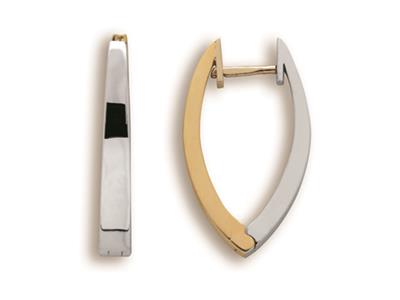 Creoli Da 22 Mm, Reversibili Affilate, Oro Bicolore 18k - Immagine Standard - 1