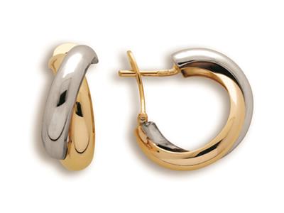 Orecchini A Mezzo Cerchio 20 Mm, Oro Bicolore 18k - Immagine Standard - 1