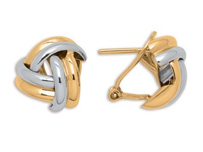 Orecchini Fantasia Da 13 Mm, Oro Bicolore 18k