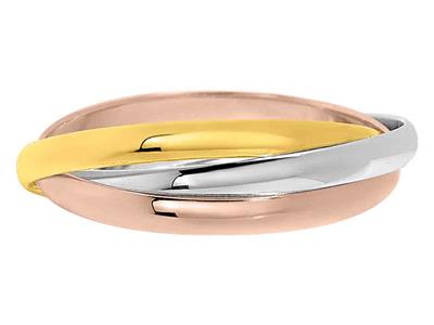 Fede Nuziale 1/2 Anello, 2,50 X 0,80 Mm, 3 Ori 18k, Dito 54 - Immagine Standard - 1