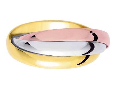 Fede Nuziale 1/2 Anello, 4,00 X 0,90 Mm, 3 Ori 18k, Dito 47 - Immagine Standard - 1