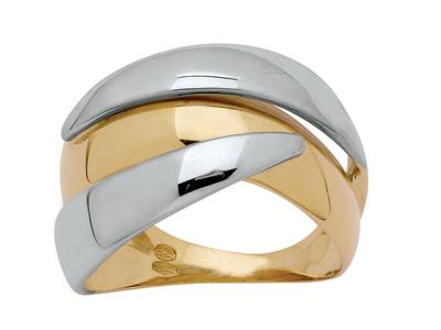 Anello 13 Mm, Oro Bicolore 18k, Dito 52 - Immagine Standard - 1