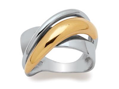 Anello 12 Mm, Oro Bicolore 18 Carati, Dito 50 - Immagine Standard - 1