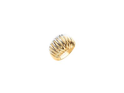 Anello Bracciale Solido, Oro Bicolore 18k, Dito 54 - Immagine Standard - 2