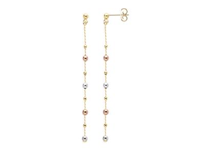 Orecchini 3 Ors Su Catena, Altezza 6,50 Cm, Oro Giallo 18 Ct. - Immagine Standard - 1