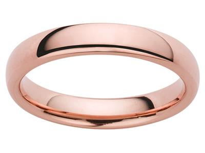 Fede Nuziale Mezzo Giro, 3,00 X 1,60 Mm, Oro Rosa 18k, Dito 56 - Immagine Standard - 1