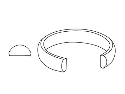 Fede Nuziale Mezza Fascia, 5,00 X 1,60 Mm, Oro Rosa 18k, Dito 69 - Immagine Standard - 2