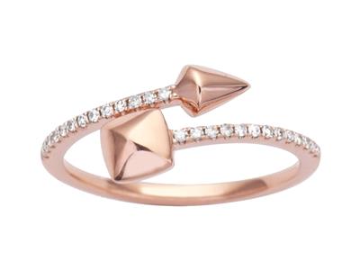 Anello Piramide/cono, Diamanti 0,10ct, Oro Rosso 18k, Dito 52 - Immagine Standard - 1