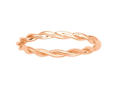 Anello Twist Massiccio, 2 Mm, Oro Rosso 18 Carati, Dito 50 - Immagine Standard - 1