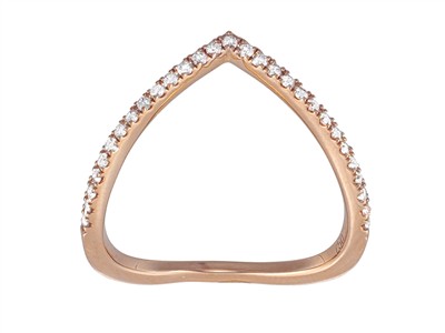 Anello Victoire 1,60 Mm, Diamanti 0,20 Ct, Oro Rosso 18 Kt, Misura 54 - Immagine Standard - 1
