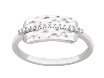 Anello Baque Placcato 7 Mm, Linea Ossidi Di Zirconio, Argento 925 Rodiato, Misura Anello 50 - Immagine Standard - 1