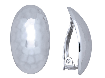 Mezze Creole Martellate, Argento 925 Rodiato - Immagine Standard - 1