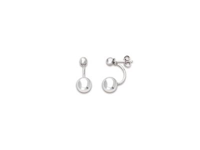 Orecchini A Sfera Da 8 Mm, Argento 925 Rodiato