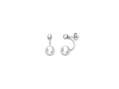 Orecchini, Sfera 8 Mm, Argento 925 Placcato In Rodio - Immagine Standard - 1