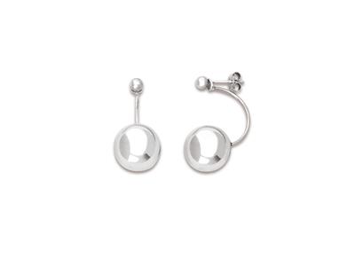 Orecchini A Sfera Da 14 Mm, Argento925 Rodiato - Immagine Standard - 1