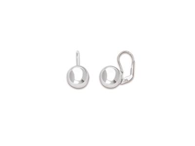 Orecchini, Sfera 12 Mm, Argento 925 Placcato In Rodio - Immagine Standard - 1