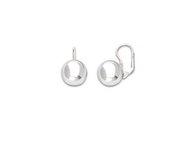 Orecchini A Sfera Da 14 Mm, Argento925 Rodiato