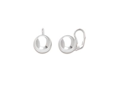 Orecchini, Sfera 16 Mm, Argento 925 Placcato In Rodio - Immagine Standard - 1