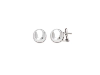 Orecchini A Sfera Da 14 Mm, Argento925 Rodiato