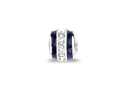 Ciondolo Charm A Sfera Blu Ossido Di Zirconio, Argento 925 Rodiato - Immagine Standard - 1