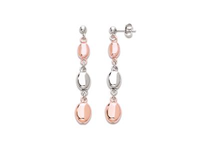 Orecchini Pendenti, Argento 925 Placcato Rosa E Rodiato