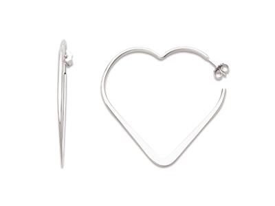 Creoli A Forma Di Cuore Fantasia, Diametro Interno 45 Mm, Argento 925 Rodiato