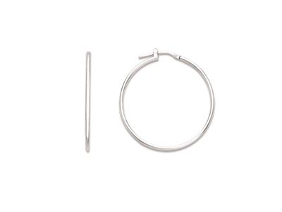 Orecchini A Cerchio Tubolare 1,6 Mm, Diametro Interno 35 Mm, Argento 925 Rodiato