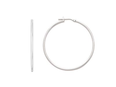 Orecchini A Cerchio Tubolare Da 1,6mm, Diametro Interno 45 Mm, Argent O 925 Rodiato