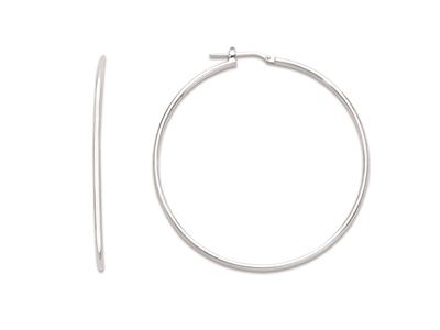 Orecchini A Cerchio Tubolare Da 1,6mm, Diametro Interno 50 Mm, Argent O 925 Rodiato