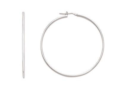 Orecchini A Cerchio Tubolare 1,6 Mm, Diametro Interno 55 Mm, Argento 925 Rodiato