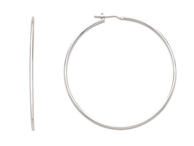 Orecchini A Cerchio Tubolare Da 1,6mm, Diametro Interno 60 Mm, Argent O 925 Rodiato