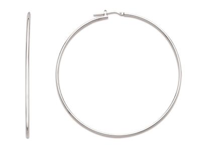 Orecchini A Cerchio Tubolare Da 1,6mm, Diametro Interno 65 Mm, Argent O 925 Rodiato